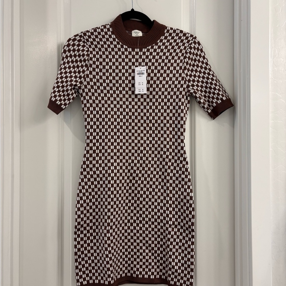 Abercrombie & Fitch Brown and White Mini Dress
